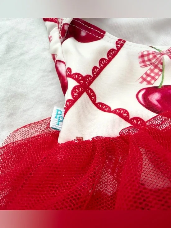 Posh Peanut One Piece Tutu Swimsuit | 18-24m | Cherry Cheryl Print - Picture 10 of 13